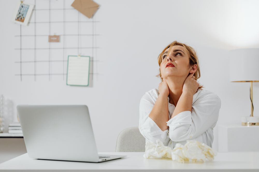 Neck and shoulder tension from desk work