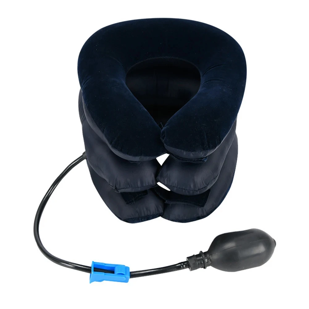 NeckEase inflatable cervical neck traction device with hand pump